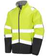 RS450 R450X Result Safe-Guard Printable Safety Soft Shell Jacket Fluorescent Yellow / Black colour image